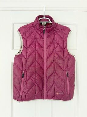 MOONSTONE lightweight down vest size M pink goose down packable